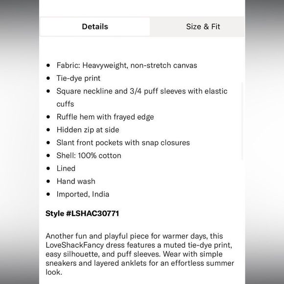 New LoveShackFancy Chai Mini Dress 
Rainbow Radical Tie Dye Size Small - Picture 6 of 12